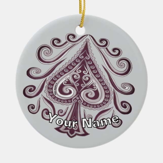 Décoration En Céramique Poker Spades  (Devant)