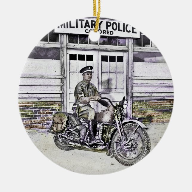 Décoration En Céramique Police à moto noire 2ème guerre mondiale (Devant)