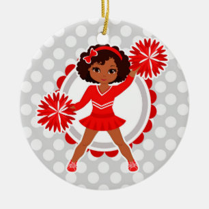 Décoration En Céramique Pom-pom girl - acclamation rouge mignonne