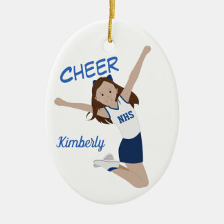 Décoration En Céramique Pom-pom girl Brunette Bleu foncé et Blanc