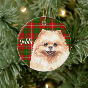 Décoration En Céramique Pomeranian personnalisé aquarelle
