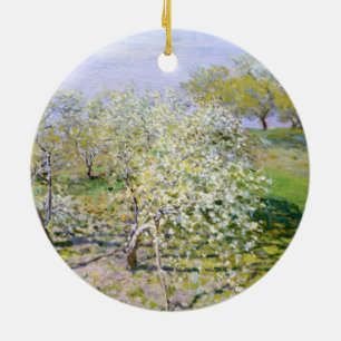 Décoration En Céramique Pommiers en fleurs (par Claude Monet)