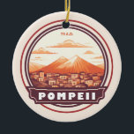 Décoration En Céramique Pompéi Ruines Italie Travel Art Badge<br><div class="desc">OEuvre vectorielle de Pompéi. Autrefois ville romaine prospère et sophistiquée,  Pompéi a été ensevelie sous des mètres de cendres et de ponce après l'éruption catastrophique du Vésuve en 79 après J.-C.</div>