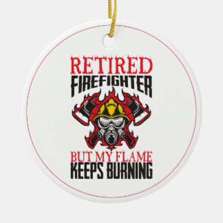 Décoration En Céramique Pompier retraité-Ma flamme continue de brûler
