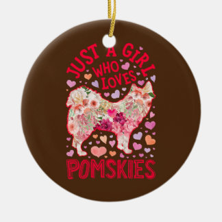 Décoration En Céramique Pomsky Juste Une Fille Qui Aime Pomskies Fleur Chi