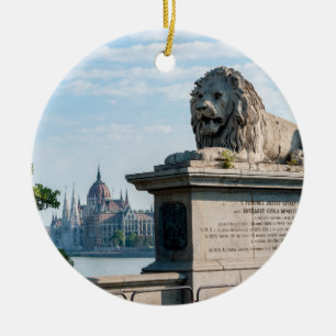 Décoration En Céramique Pont à chaînes Széchenyi et Parlement de Budapest
