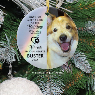 Décoration En Céramique Pont Rainbow avec photo Memorial Chien