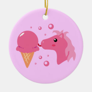 Décoration En Céramique Pony à la crème glacée
