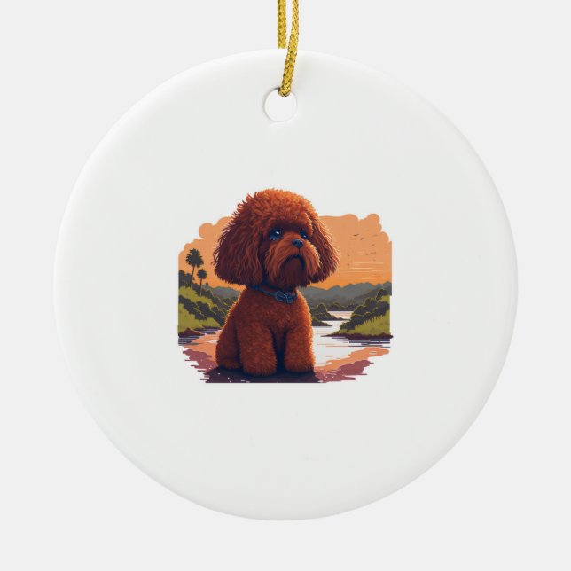 Décoration En Céramique Poodle de jouet mignon (Devant)