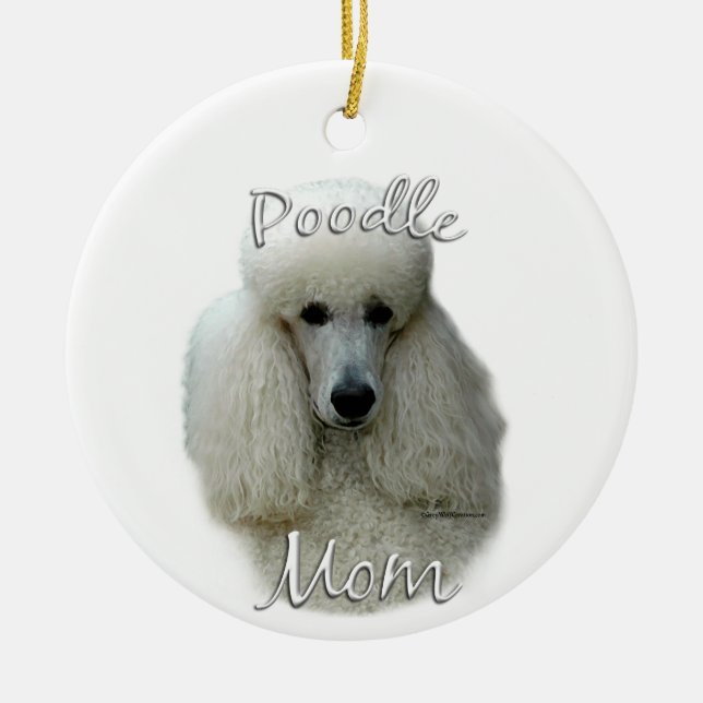 Décoration En Céramique Poodle (wht) Maman 2 (Devant)