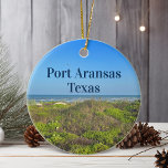 Décoration En Céramique Port Aransas Texas Beach Gris Photo Noël<br><div class="desc">Belle photo océanique de Port Aransas plage herbe et dunes de sable au Texas. Un grand cadeau de Noël pour un Texan qui aime l'île de Mustang en été. Une photo de voyage sur la côte pendant une belle journée.</div>