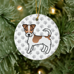 Décoration En Céramique Porte-manteau blanc et brun Jack Russell Terrier C