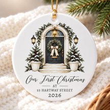 Porte noire notre première Noël nouvelle maison