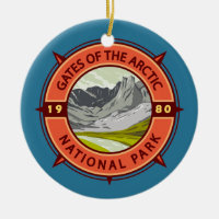 Portes du parc national de l'Arctique Compas rétro
