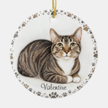 Portrait de chat à l'aquarelle personnalisé avec b