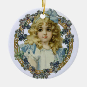 Décoration En Céramique Portrait de jolie petite fille antique