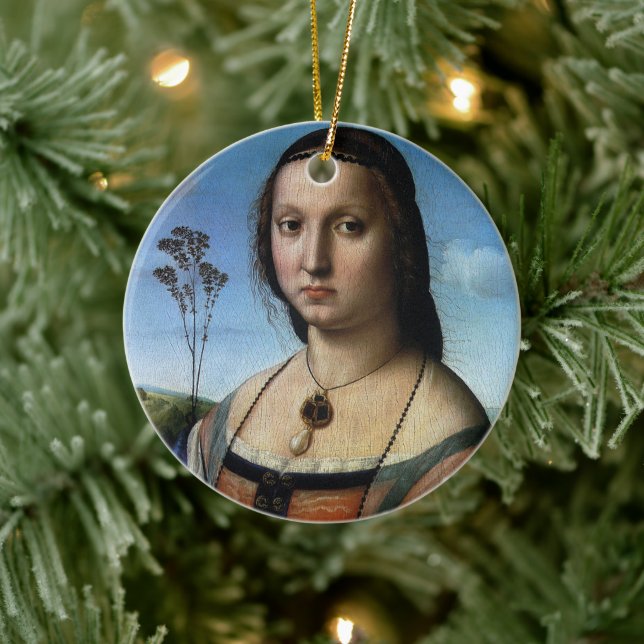 Décoration En Céramique Portrait de Maddalena Doni par Raphael Sanzio (Arbre)