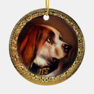 Décoration En Céramique PORTRAITS DE CHIEN MINIATURE Bloodhound