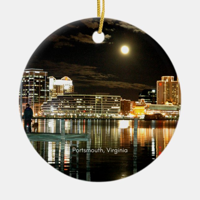 Décoration En Céramique Portsmouth, Virginie, photo du paysage urbain (Devant)