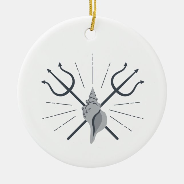 Décoration En Céramique Poseidon Trident (Devant)