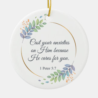 Décoration En Céramique Posez vos angoisses sur Lui 1 Pierre 5:7