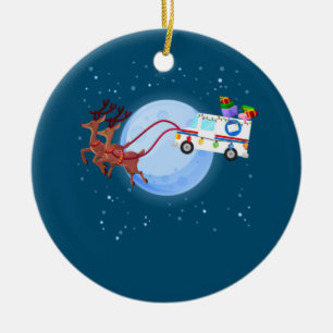 Décoration En Céramique Postal Worker Christmas Mail Truck Funny Mailman