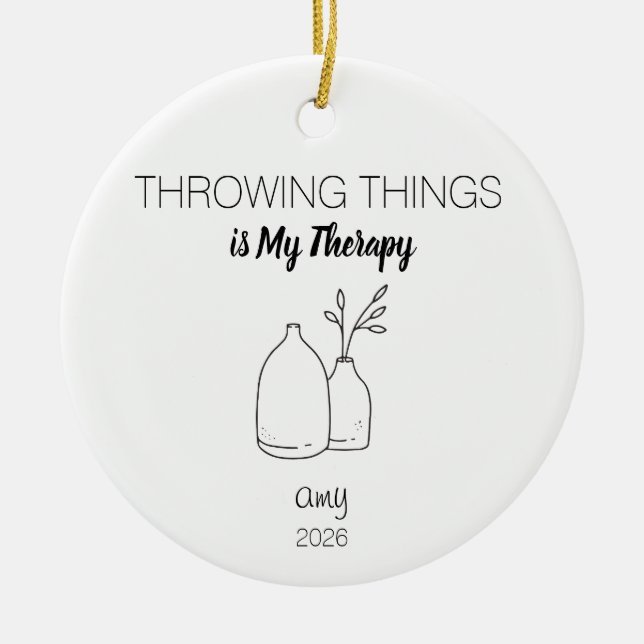 Décoration En Céramique Pottery Ornament, Arts Gift, Throwing Things is (Devant)