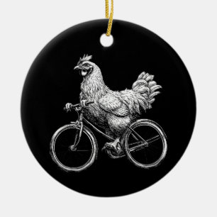 Décoration En Céramique Poulet drôle à vélo Cycliste Animal mignon Amour