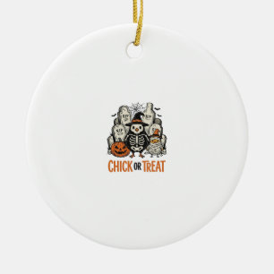 Décoration En Céramique Poulet drôle ou traiter Graphique de poulet Hallow