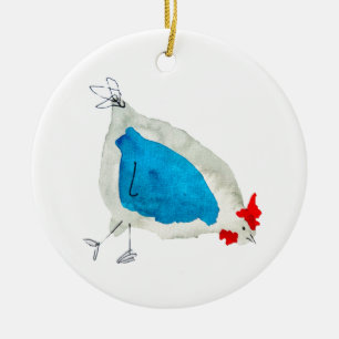 Décoration En Céramique Poulets mignons aquarelle