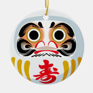 Décoration En Céramique Poupée Daruma (charme traditionnel japonais de bon
