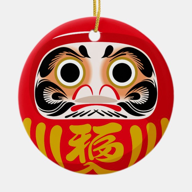 Décoration En Céramique Poupée Daruma (charme traditionnel japonais de cha (Devant)