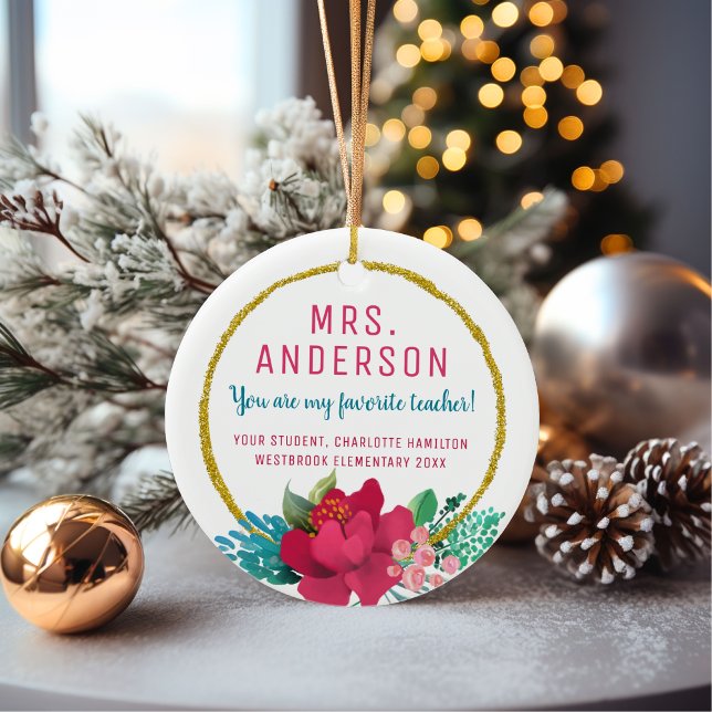 Décoration En Céramique Pour elle Mon Enseignant préféré Cadeau de Noël (Créateur téléchargé)