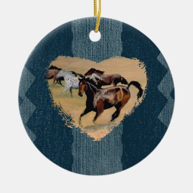 Décoration En Céramique Pour l'amour des chevaux (Devant)