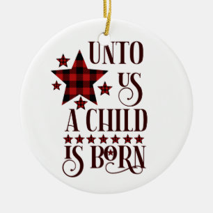 Décoration En Céramique Pour nous, un enfant naît, un enfant de Noël