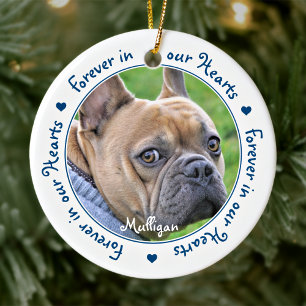 Décoration En Céramique Pour toujours dans nos coeurs Blue Dog Photo Pet M