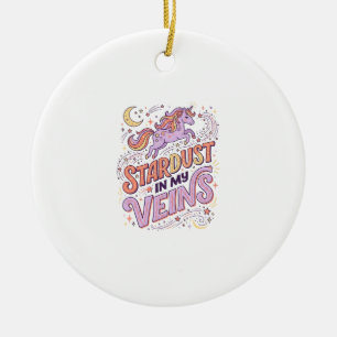 Décoration En Céramique Poussière d'étoile de licorne dans mes veines conc