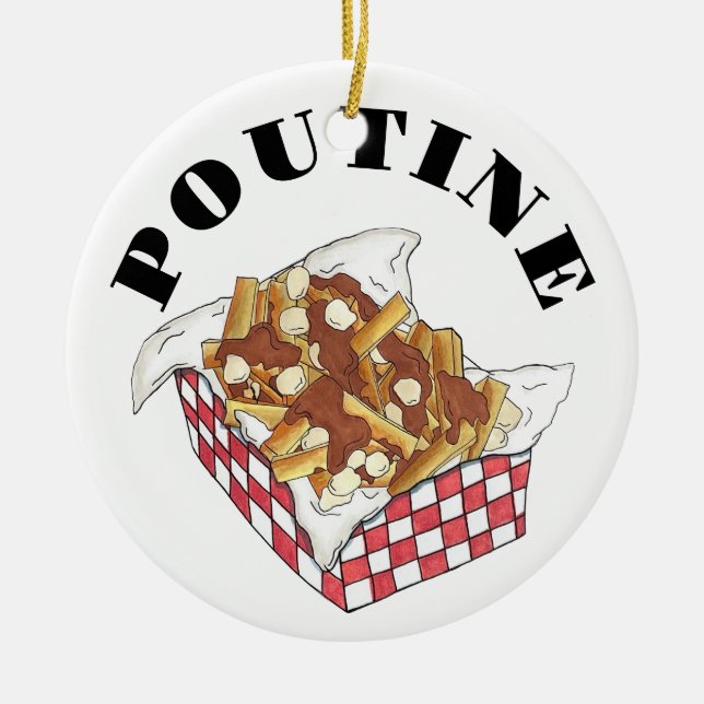 Décoration En Céramique Poutine Québec Canada Aliments canadiens Fries fra (Devant)