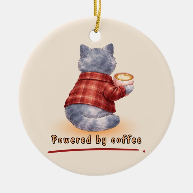 Décoration En Céramique Powered by Coffee (Devant)