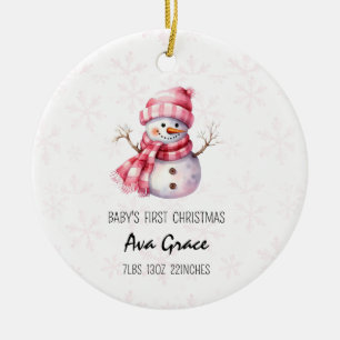 Décoration En Céramique Premier bonhomme de neige hivernal pour bébé migno