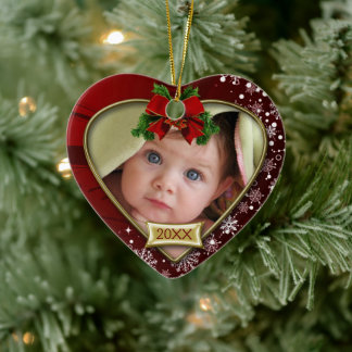 Décoration En Céramique Premier cadre photo de Noël du bébé