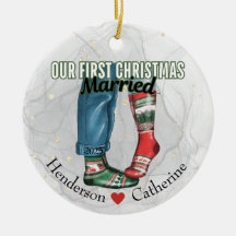 Premier couple marié de Noël en Chaussettes