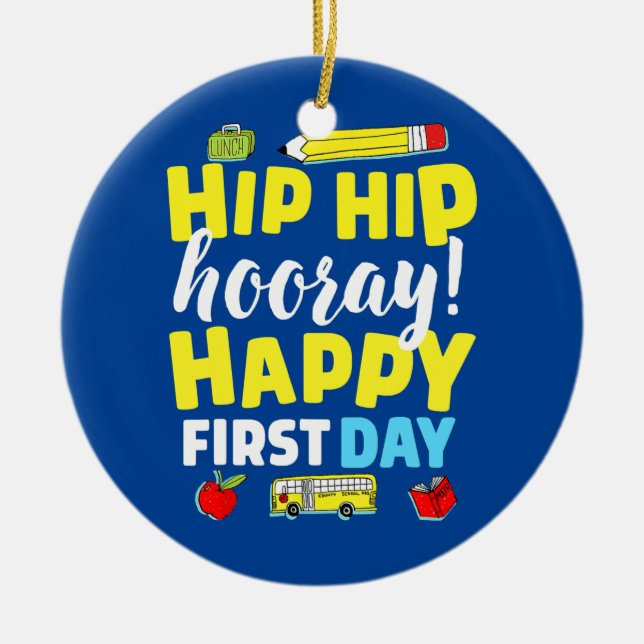 Décoration En Céramique Premier Jour De L'École Enseignant Enfant Retour À (Devant)