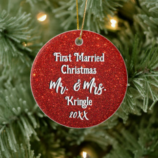 Décoration En Céramique Premier Mariage marié Noël personnalisé Date