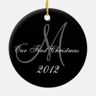 Décoration En Céramique Premier monogramme de l'ornement | de Noël du