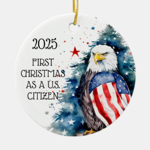 Décoration En Céramique Premier Noël Aigle de l'ornement citoyen des États