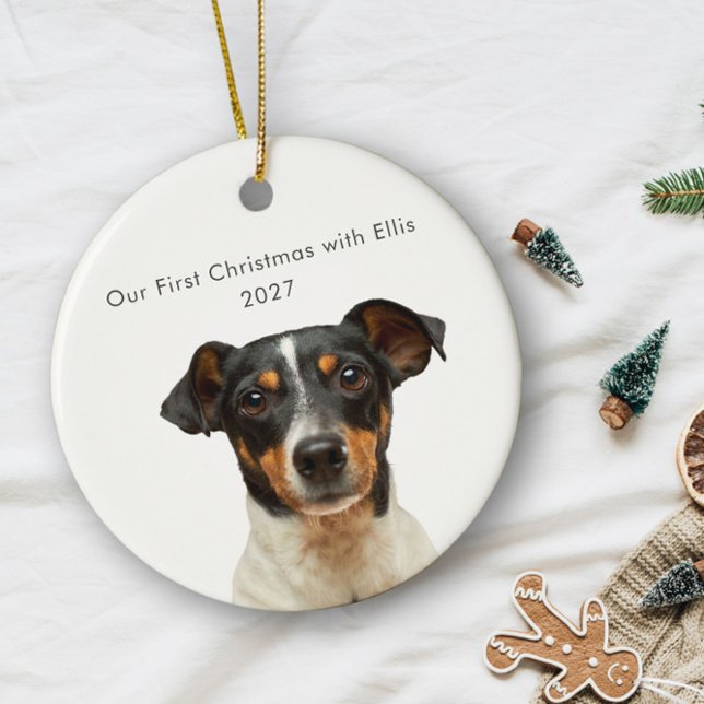 Décoration En Céramique Premier Noël avec photo de chien personnalisé (Créateur téléchargé)