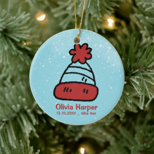Décoration En Céramique Premier Noël avec photo de naissance 