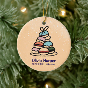 Décoration En Céramique Premier Noël avec photo de naissance