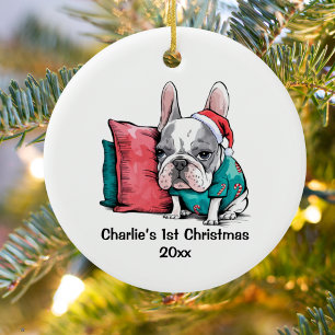 Décoration En Céramique Premier Noël chandail avec chapeau de Père Noël po